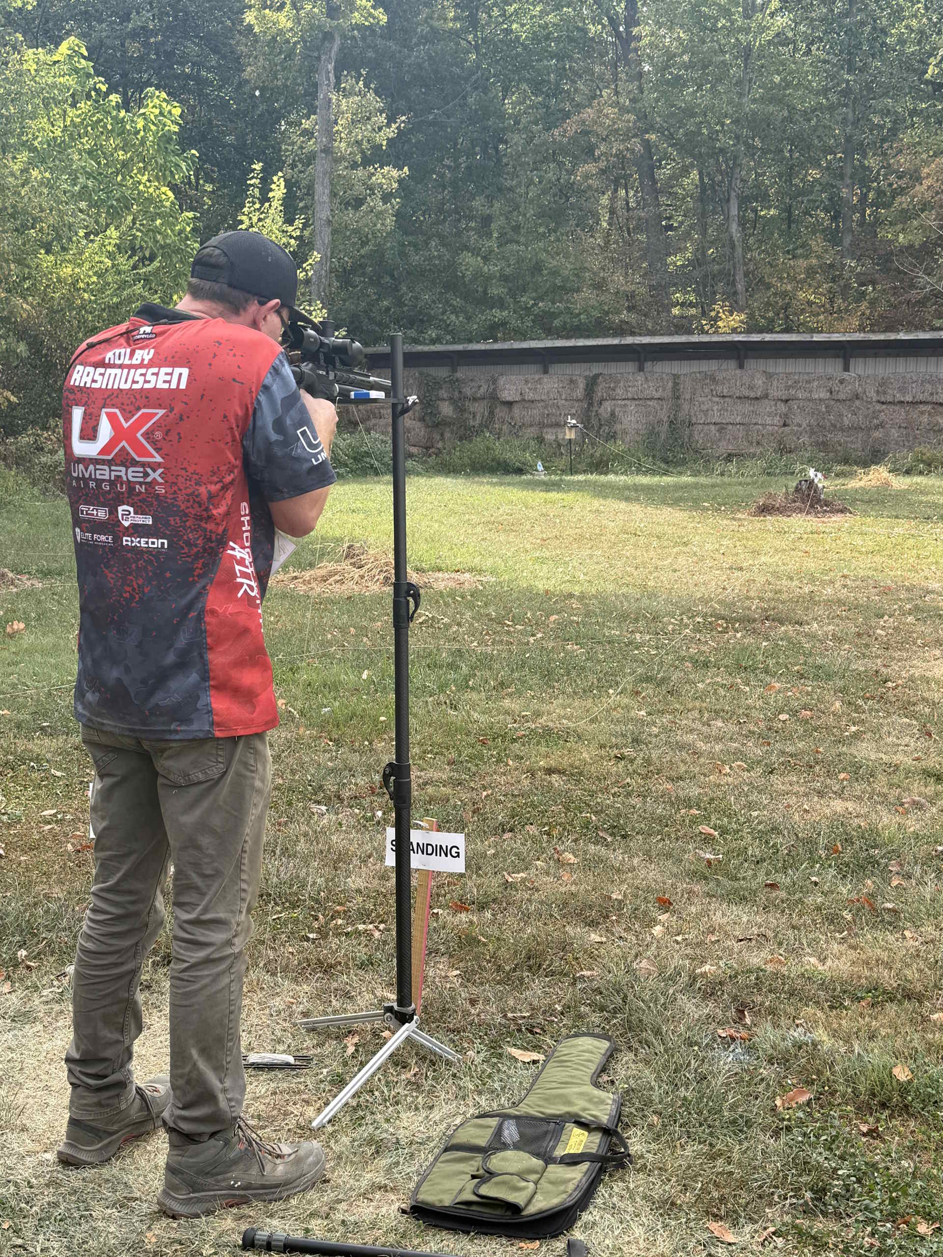 The author shooting the Umarex Notos with a custom Skinner SIghts Notos Soft Case in the forground